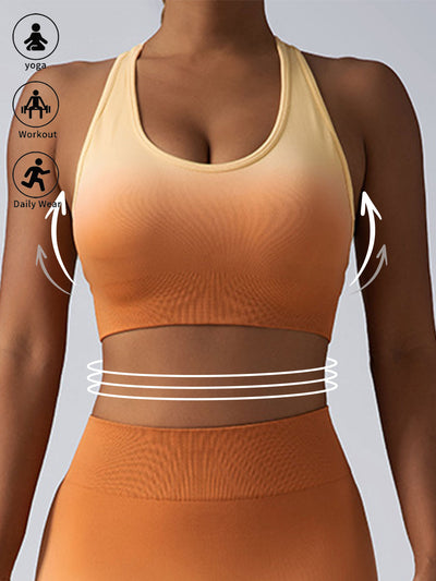 High Impact Sports Bra for Women – Racerback Running Bra & Workout Crop Tank Top – Longline Push-Up Sports Bra