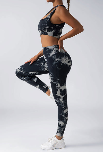 Women Scrunch Workout Leggings Butt Lifting High Waisted Yoga Pants - Tie Dye Seamless Booty Gym Tights