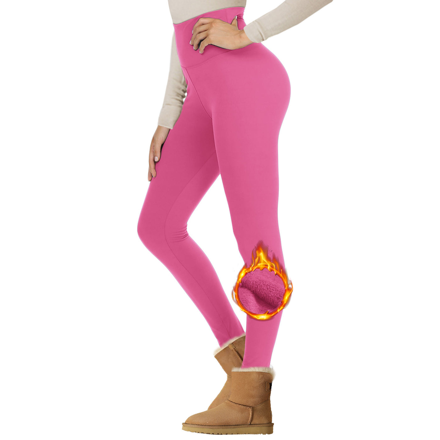 Velvet Padded Leggings High Waist Warm Hiking Workout Lady