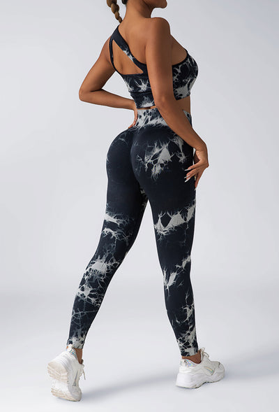 Women Scrunch Workout Leggings Butt Lifting High Waisted Yoga Pants - Tie Dye Seamless Booty Gym Tights