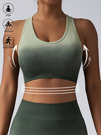 High Impact Sports Bra for Women – Racerback Running Bra & Workout Crop Tank Top – Longline Push-Up Sports Bra