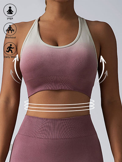 High Impact Sports Bra for Women – Racerback Running Bra & Workout Crop Tank Top – Longline Push-Up Sports Bra